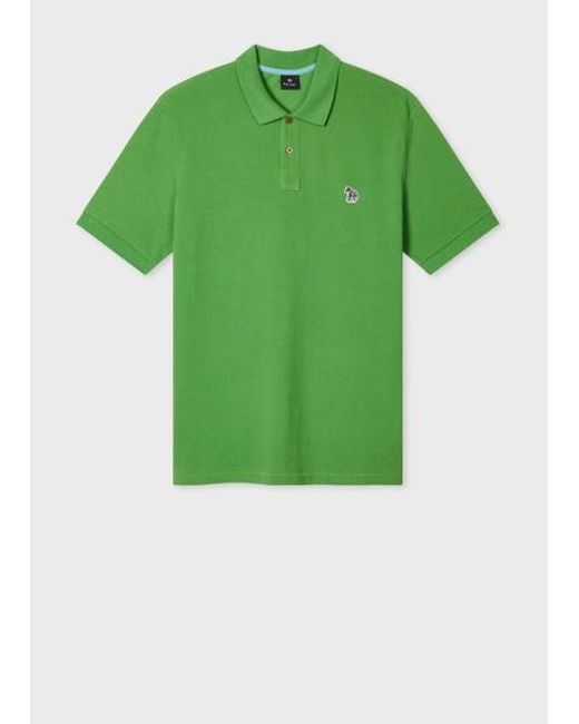 Paul Smith Green Organic Cotton Zebra Polo Shirt for men
