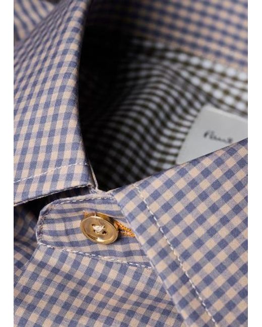 Paul Smith Gray Regular-Fit Gingham Shirt for men