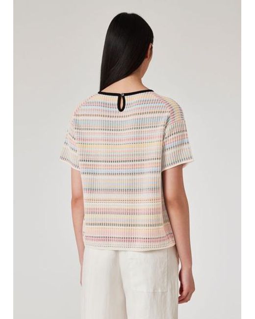 Paul Smith White 'Signature Stripe' Cotton T-Shirt