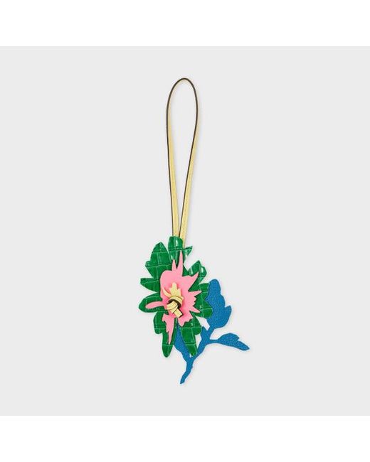 Paul Smith Blue Leather Flower Charm for men