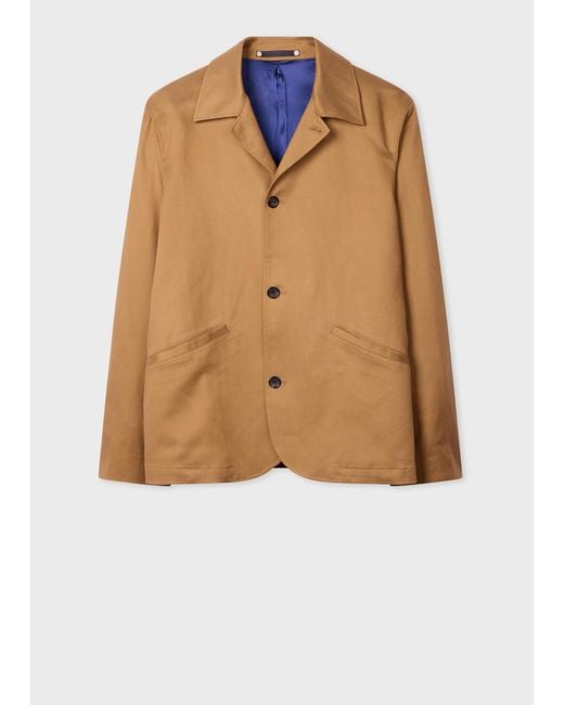 Paul Smith Brown Tan Lyocell-Cotton Twill Work Jacket for men