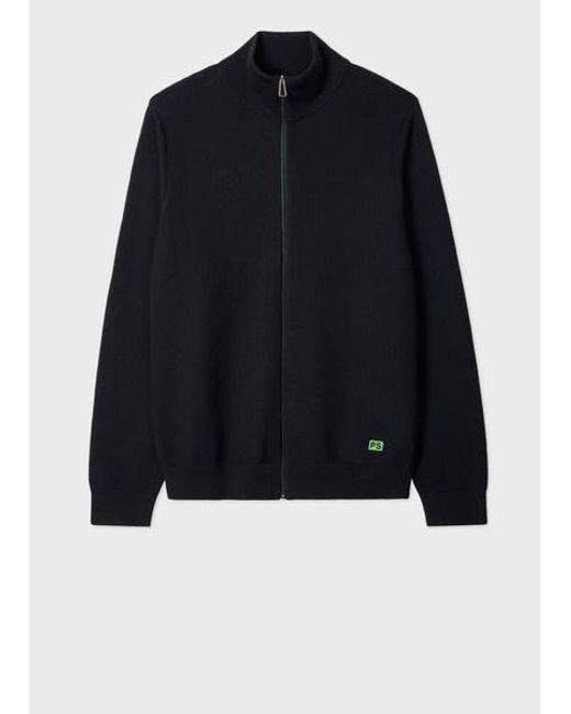 Paul Smith Blue Textured-Cotton Zip Cardigan for men