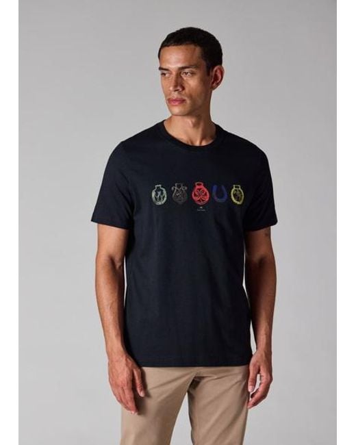 Paul Smith Blue 'Lucky Charm' Print T-Shirt for men