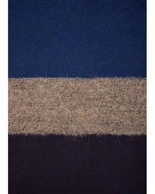 Paul Smith Blue Bouclé Striped Scarf for men