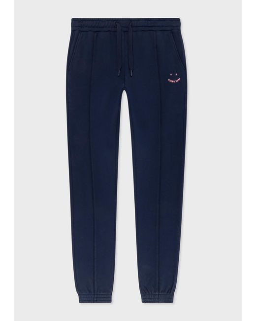 PS by Paul Smith Navy Cotton 'happy' Sweatpants Blue for men