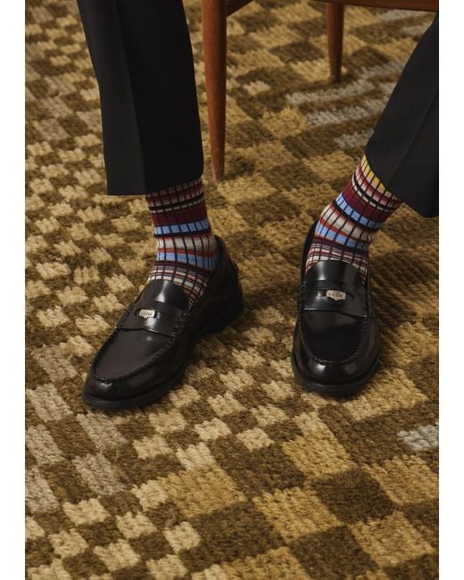 Paul Smith Metallic High-Shine Leather 'Rialto' Loafers for men