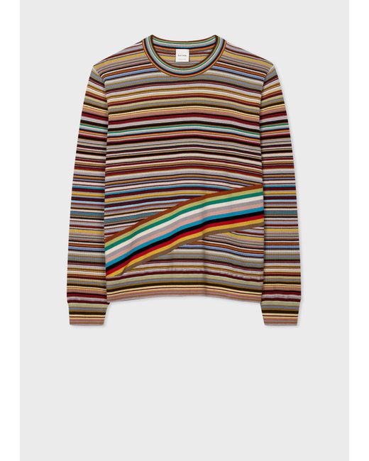 Paul Smith Multicolor Diagonal 'signature Stripe' Sweater Multicolour