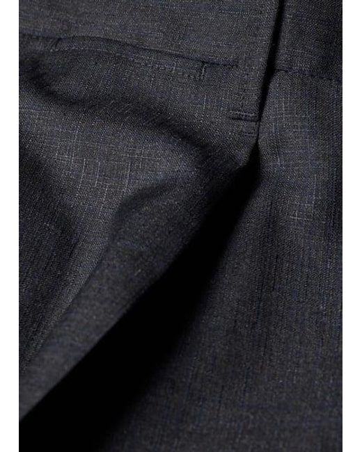 Paul Smith Blue Shadow Check Wool Trousers for men