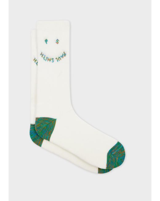 Paul Smith Green Space-Dye 'Happy' Socks for men