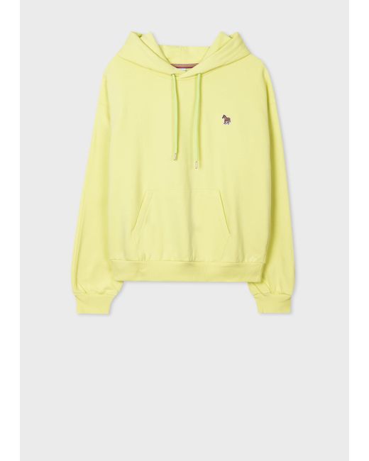 PS by Paul Smith Washed Lime Zebra Logo Hoodie Yellow