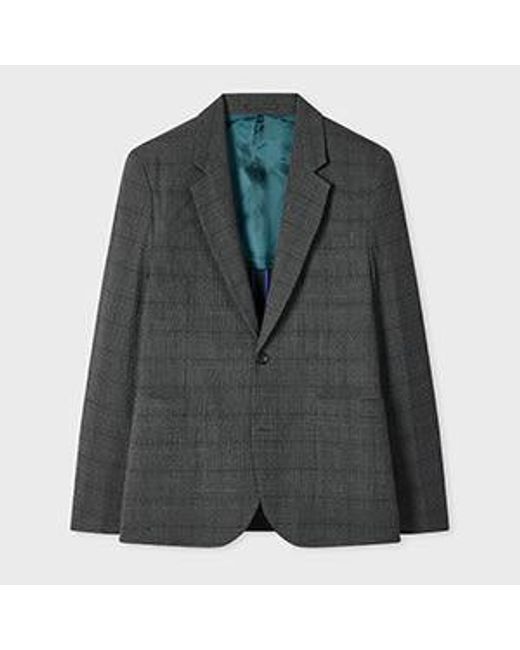 Paul Smith Black Seersucker Cotton Check Buggy-Lined Blazer for men