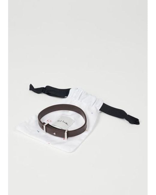 Paul Smith Metallic Signature Buckle Leather Bracelet for men