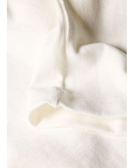 Paul Smith White Embroidered Logo Contrast-Collar T-Shirt for men