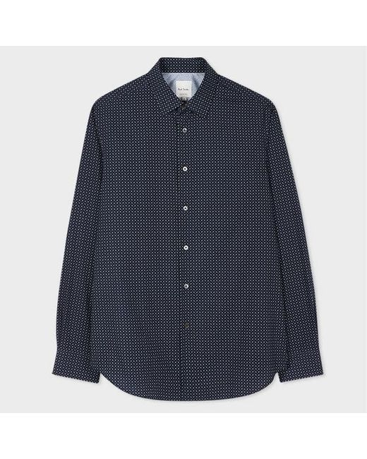 Paul Smith Blue Tailored-Fit Paisley Cotton Shirt for men