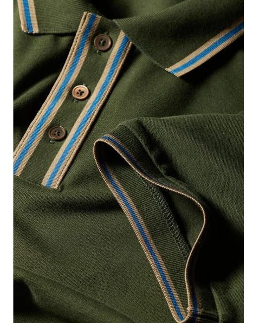 Paul Smith Green Cotton-Blend Polo Shirt for men