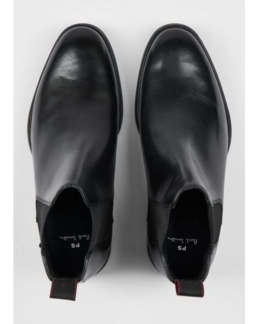 Paul Smith Black Leather 'Augustus' Boots for men