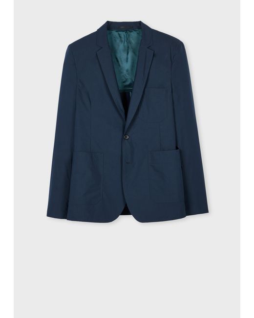Paul Smith Blue Cotton-Blend Two Button Blazer for men