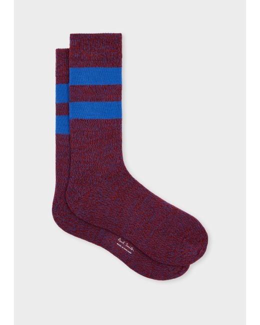 Paul Smith Purple Burgundy Twisted Wool-Blend Socks for men
