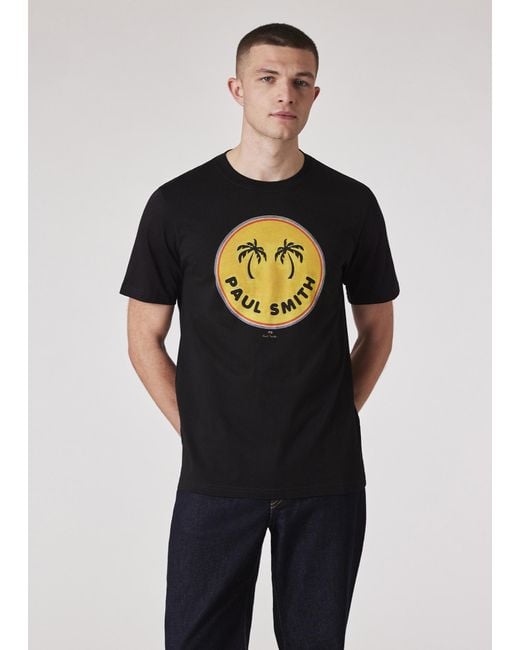 Paul Smith Black 'Palm Trees' Print T-Shirt for men