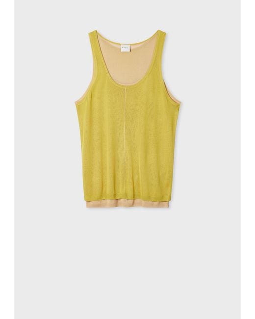 Paul Smith Yellow Double Layer Knitted Vest