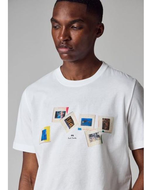 Paul Smith White 'Slides' T-Shirt for men
