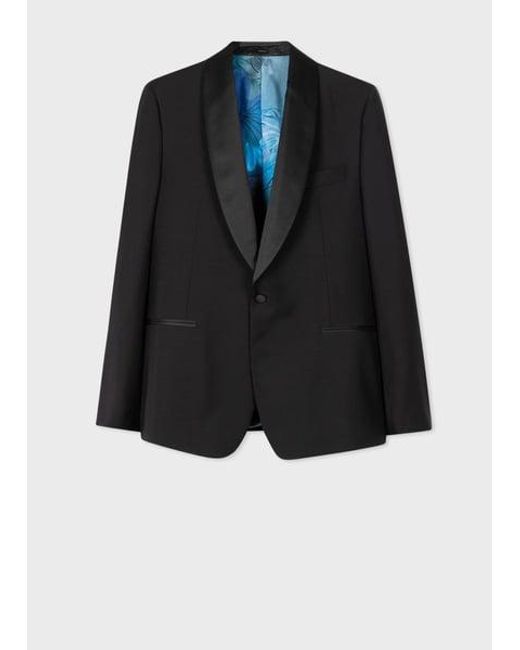 Paul Smith Black Tailored-Fit Wool-Mohair Evening Blazer for men