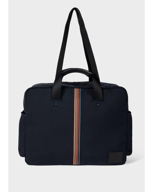 Paul Smith Navy Canvas 'signature Stripe' Holdall Blue for men