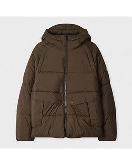 Paul Smith Brown Recycled Polyester Hooded Puffer Jacket for men