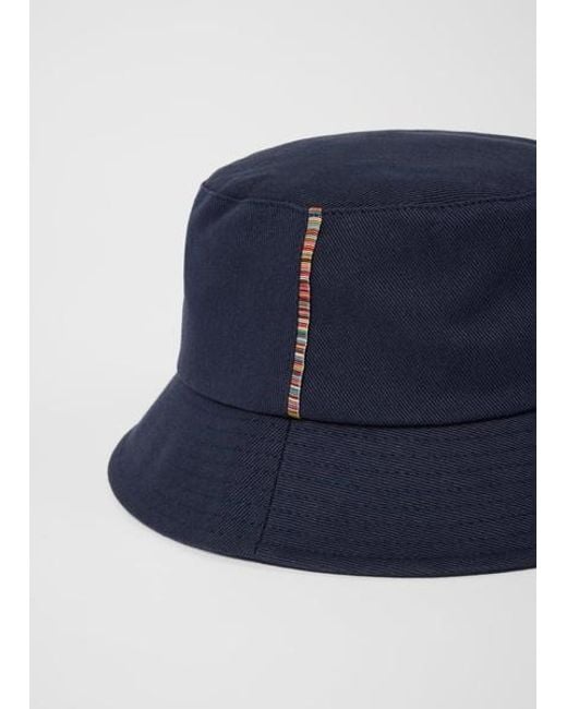 Paul Smith Blue 'Signature Stripe' Trim Bucket Hat for men