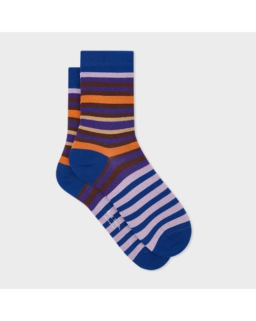 Paul Smith Blue Multicolour Stripe Socks