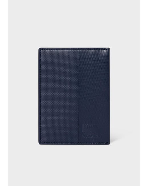 Paul Smith Blue Embossed Leather Card Holder for men