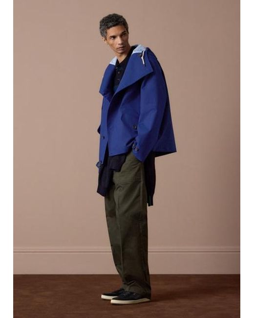 Paul Smith Blue Cotton Hooded Jacket for men