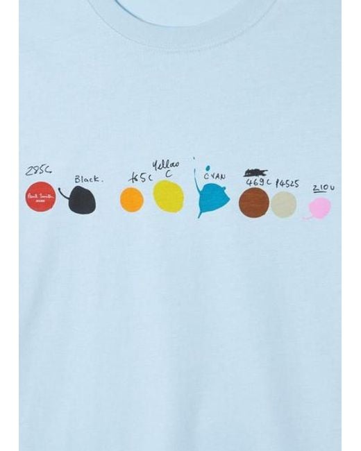 Paul Smith Blue 'Paint Dots' Print T-Shirt for men
