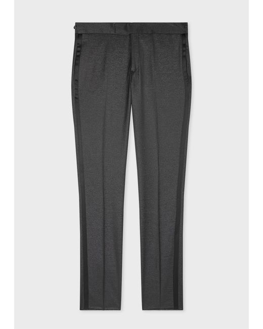 Paul Smith Gray Slim-Fit Glitter Wool-Blend Evening Trousers for men