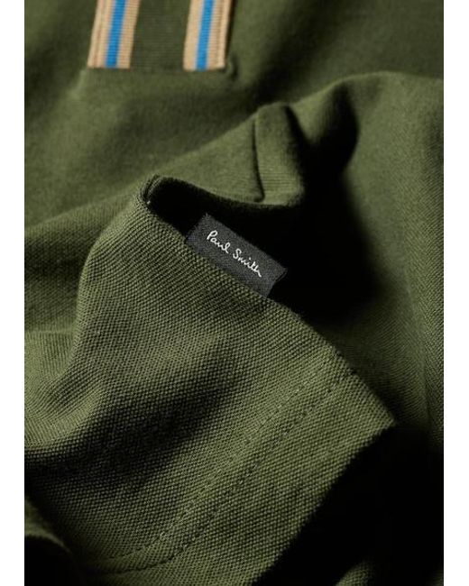 Paul Smith Green Cotton-Blend Polo Shirt for men