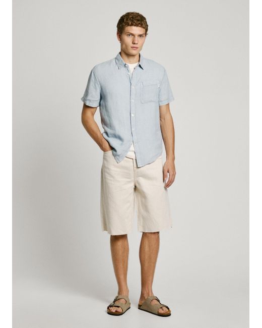 Bermuda denim fit relaxed Pepe Jeans de hombre de color White