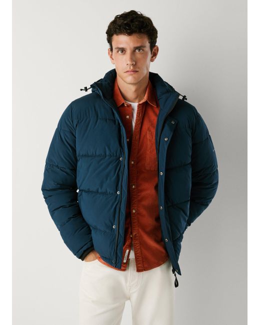 Plumífero acolchado con capucha Pepe Jeans de hombre de color Blue