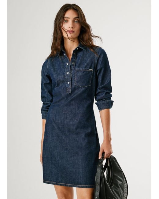 Pepe Jeans Blue Kleid Kurz Regular Fit
