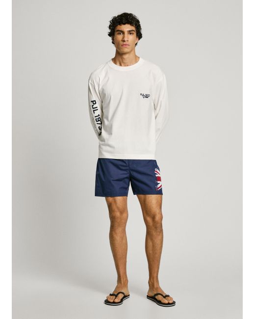 Pepe Jeans Badehose Union Jack in Blue für Herren