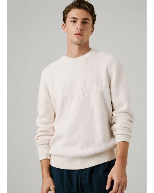 Jersey cuello redondo fit regular Pepe Jeans de hombre de color White