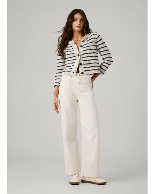 Jeans fit recto y tiro alto - lexa Pepe Jeans de color White