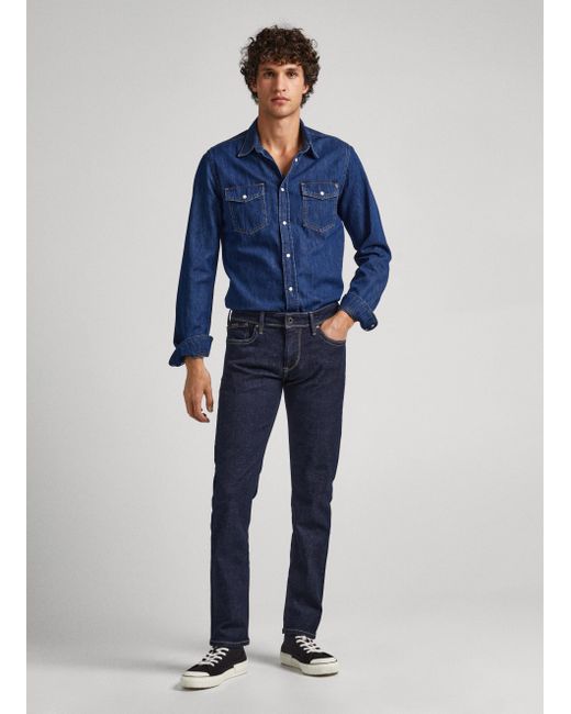 Jean slim taille basse hatch Pepe Jeans pour homme en coloris Bleu | Lyst