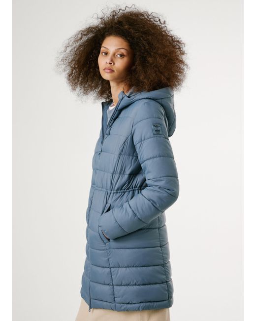 Pepe Jeans Blue Daunenjacke Lang Gefüttert