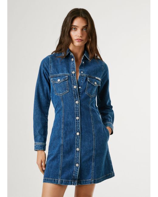 Pepe Jeans Blue Kleid Kurz Regular Fit