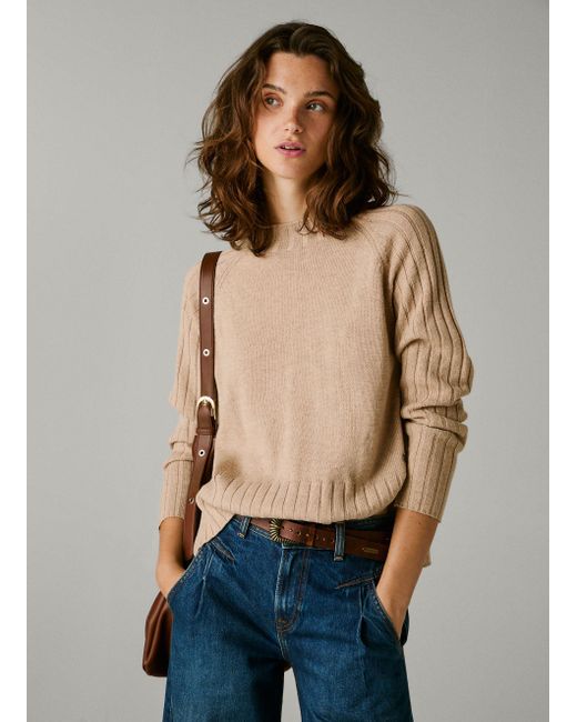 Pepe Jeans Blue Pullover Strick Perkins-Kragen