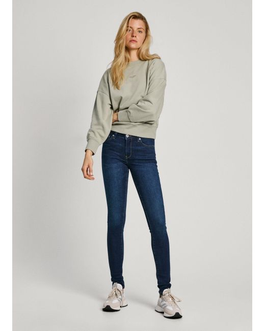 Jeans fit skinny y tiro medio regent de Pepe Jeans de color Azul Lyst