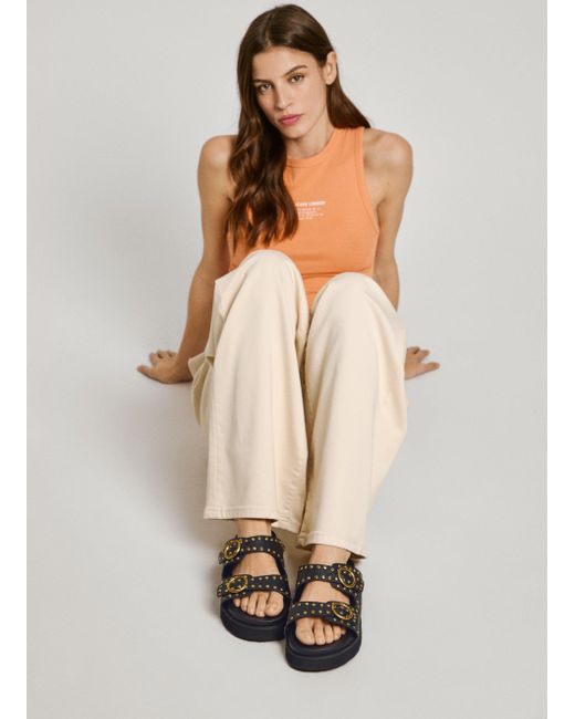 Sandalias plataforma doble hebilla Pepe Jeans de color Natural