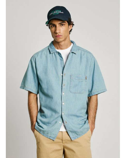 Camisa denim fit relaxed Pepe Jeans de hombre de color Blue