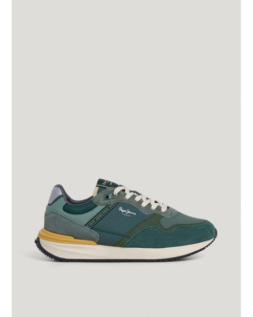 Zapatillas con detalles en ante Pepe Jeans de hombre de color Green