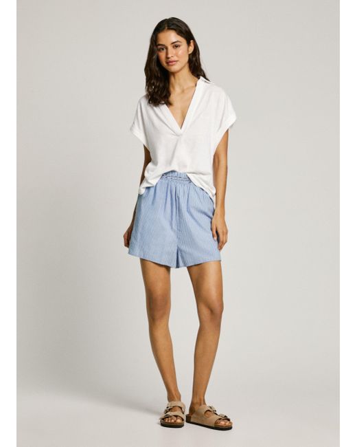 Pepe Jeans Blue Shorts Gestreift